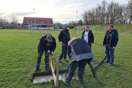 Fundamente Ballfangzaun